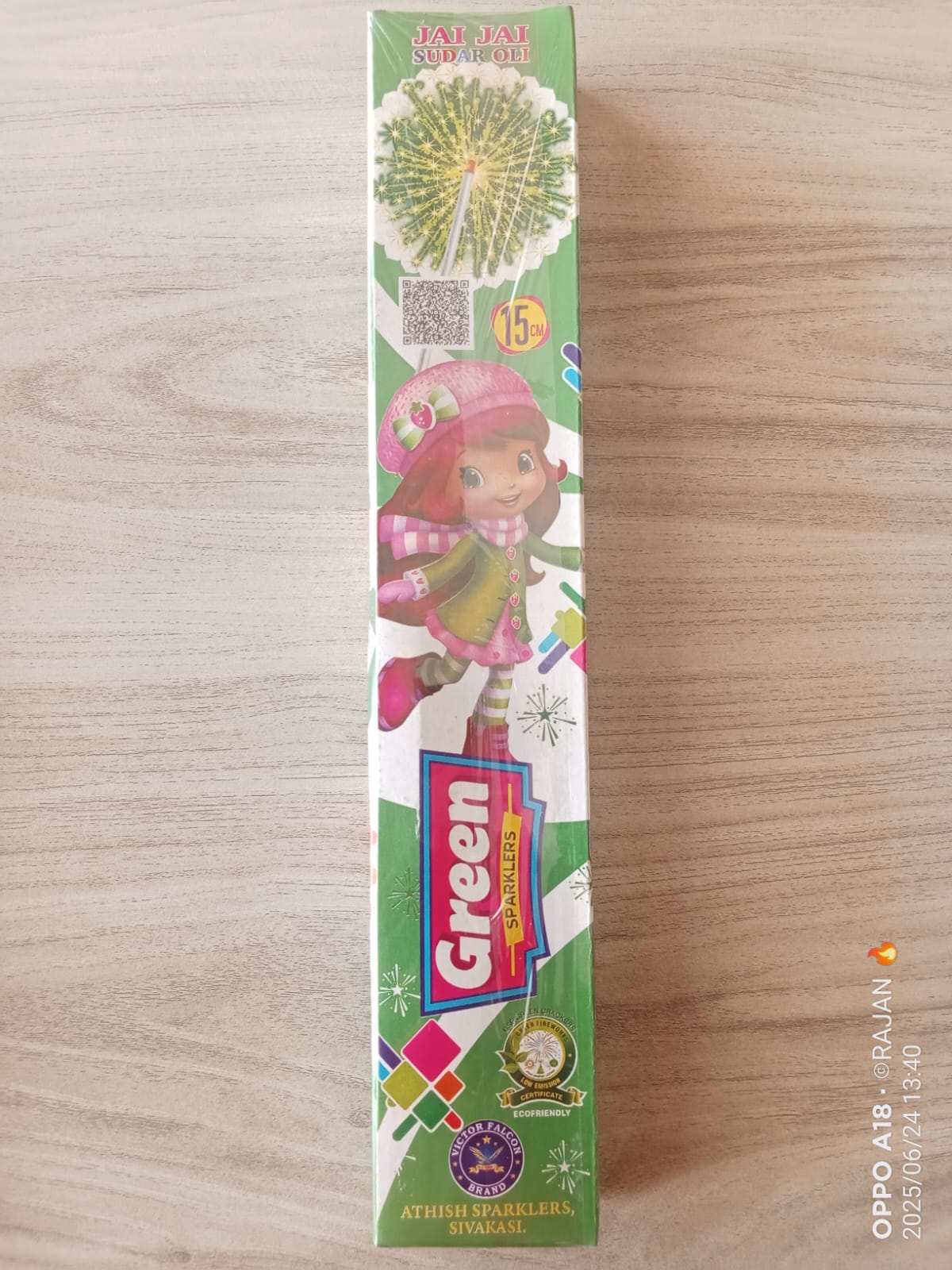 15 cm green sparklers